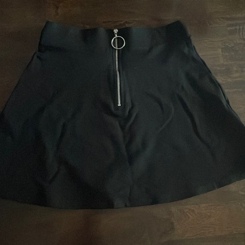 Black Flared Mini Skirt